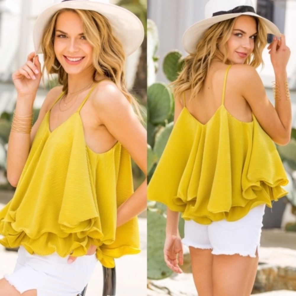 Boho Layered Ruffle Cami Tank Top - Picture 7 of 7